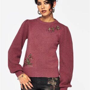 Disturbia Dana cotton floral embroidered jumper size medium new